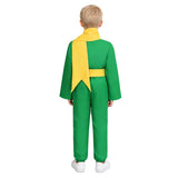 THE LITTLE PRINCE Green Kids Cosplay Costume Halloween Carnival Party Suit   