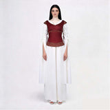 The Lord of the Rings Éowyn Red White Dress Women Cosplay Costume Halloween Carnival Party Suit
