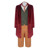 The Lord of the Rings Bilbo Baggins Red Outfit Cosplay Costume Halloween Carnival Party Suit