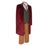 The Lord of the Rings Bilbo Baggins Red Outfit Cosplay Costume Halloween Carnival Party Suit