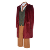 The Lord of the Rings Bilbo Baggins Red Outfit Cosplay Costume Halloween Carnival Party Suit