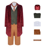 The Lord of the Rings Bilbo Baggins Red Outfit Cosplay Costume Halloween Carnival Party Suit