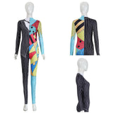 The Nightmare Before Christmas Sally Women Colorful Patchwork Jumpsuit Cosplay Costume Halloween Carnival Party Suit