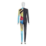 The Nightmare Before Christmas Sally Women Colorful Patchwork Jumpsuit Cosplay Costume Halloween Carnival Party Suit