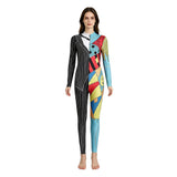 The Nightmare Before Christmas Sally Women Colorful Patchwork Jumpsuit Cosplay Costume Halloween Carnival Party Suit