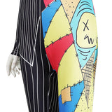 The Nightmare Before Christmas Sally Women Colorful Patchwork Jumpsuit Cosplay Costume Halloween Carnival Party Suit