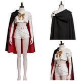 The Ribbon Hero Sapphire Women White Outfit with Cape Cosplay Costume Halloween Carnival Party Suit