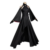 The Ribbon Hero Velvet Women Black Dress Cosplay Costume Halloween Carnival Party Suit