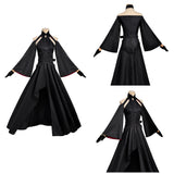 The Ribbon Hero Velvet Women Black Dress Cosplay Costume Halloween Carnival Party Suit