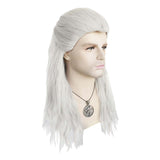 The Witcher Geralt of Rivia Cosplay Wig Heat Resistant Synthetic Hair Carnival Halloween Party Props