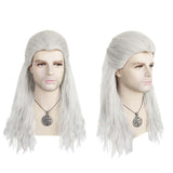 The Witcher Geralt of Rivia Cosplay Wig Heat Resistant Synthetic Hair Carnival Halloween Party Props