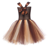 The Wizard of OZ Cowardly Lion Childrenswear Kids Children Girls Brown Dress Cosplay Costume Outfits