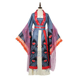 Though I Am an Inept Villainess Huang Linglin Women Blue Hanfu Cosplay Costume Halloween Carnival Party Suit