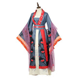 Though I Am an Inept Villainess Huang Linglin Women Blue Hanfu Cosplay Costume Halloween Carnival Party Suit