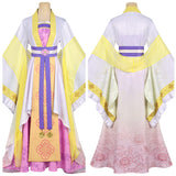 Though I Am an Inept Villainess Huang Linglin Yellow Dress Cosplay Costume Halloween Carnival Party Suit