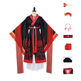 Though I Am an Inept Villainess Shu Keigetsu Red and Black Outfit Cosplay Costume Halloween Carnival Party Suit