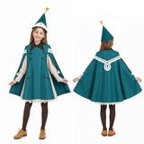 Tongari Boushi no Atelier Coco Kids Children Green Outfit Cosplay Costume Halloween Carnival Party Suit