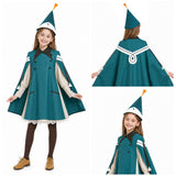 Tongari Boushi no Atelier Coco Kids Children Green Outfit Cosplay Costume Halloween Carnival Party Suit