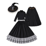Tongari Boushi no Atelier Coco Women Black Witch Style Outfit Cosplay Costume Halloween Carnival Party Suit