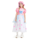 Toy Story Bo Peep Kids Children Girls Pink Polka Dot Dress Cosplay Costume Outfits Halloween Carnival Suit