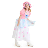 Toy Story Bo Peep Kids Children Girls Pink Polka Dot Dress Cosplay Costume Outfits Halloween Carnival Suit