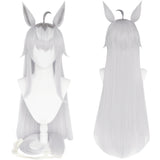 Uma Musume Pretty Derby Oguri Cap Cosplay Silver White Wig Unisex Heat Resistant Synthetic Hair Halloween Carnival Party Props Accessories