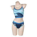Valorant Jett Original Blue Two-piece Swimsuit Swimwear Cosplay Costume Outfits Halloween Carnival Suit