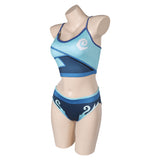 Valorant Jett Original Blue Two-piece Swimsuit Swimwear Cosplay Costume Outfits Halloween Carnival Suit