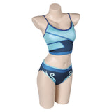 Valorant Jett Original Blue Two-piece Swimsuit Swimwear Cosplay Costume Outfits Halloween Carnival Suit