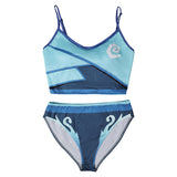 Valorant Jett Original Blue Two-piece Swimsuit Swimwear Cosplay Costume Outfits Halloween Carnival Suit