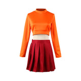 Velma Orange Crop Top Red Skirt TV Character Cosplay Costume Outfits Halloween Carnival Suit