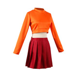 Velma Orange Crop Top Red Skirt TV Character Cosplay Costume Outfits Halloween Carnival Suit