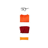 Velma Orange Crop Top Red Skirt TV Character Cosplay Costume Outfits Halloween Carnival Suit