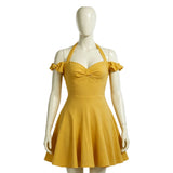 West Side Story Anita Women Yellow Dress Cosplay Costume Halloween Carnival Party Suit