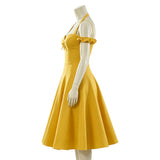 West Side Story Anita Women Yellow Dress Cosplay Costume Halloween Carnival Party Suit