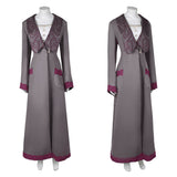 Elphaba Cosplay Costume Female Grey Coat White Dress Halloween Carnival Suit