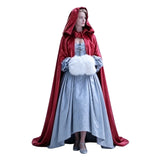 Wuthering Heights Catherine Earnshaw Women Red Cape Outfit Cosplay Costume Halloween Carnival Party Suit