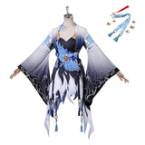 Wuthering Waves Yangyang Xuanling Women Blue Outfit Cosplay Costume Halloween Carnival Party Suit
