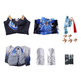 Wuthering Waves Yangyang Xuanling Women Blue Outfit Cosplay Costume Halloween Carnival Party Suit