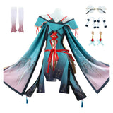 Wuthering Waves Zhezhi Cosplay Blue White Dress Halloween Carnival Party Suit