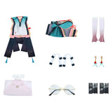 Wuthering Waves Zhezhi Cosplay Blue White Dress Halloween Carnival Party Suit