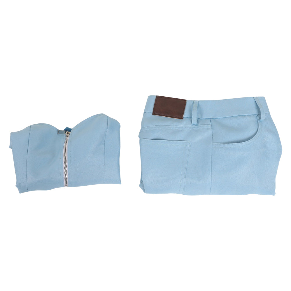X 3 MaXXXine Horror Movie Maxine Blue Set Cosplay Costume Outfits Hall ...