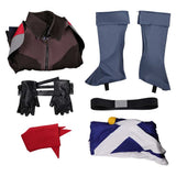 X-Men '97 Scott Summers Blue Jumpsuit with Brown Coat Cosplay Costume Halloween Carnival Party Suit