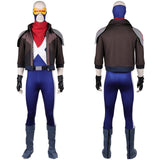X-Men '97 Scott Summers Blue Jumpsuit with Brown Coat Cosplay Costume Halloween Carnival Party Suit