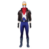 X-Men '97 Scott Summers Blue Jumpsuit with Brown Coat Cosplay Costume Halloween Carnival Party Suit