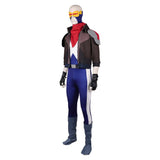 X-Men '97 Scott Summers Blue Jumpsuit with Brown Coat Cosplay Costume Halloween Carnival Party Suit