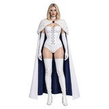 X-Men '97 White Queen Emma Frost Women White Outfit Cosplay Costume Halloween Carnival Party Suit