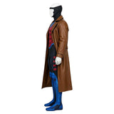 X-Men ‘97 Gambit Black Jumpsuit with Brown Trench Coat Cosplay Costume Halloween Carnival Party Suit