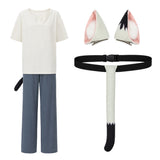 Yani Neko Sato Yaniko Women White Outfit Cosplay Costume Halloween Carnival Party Suit