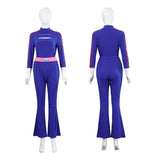 Zombies 4: Dawn of the Vampires Addison Wells Cosplay Blue Top Pants Set For Adult Female Halloween Carnival Suit